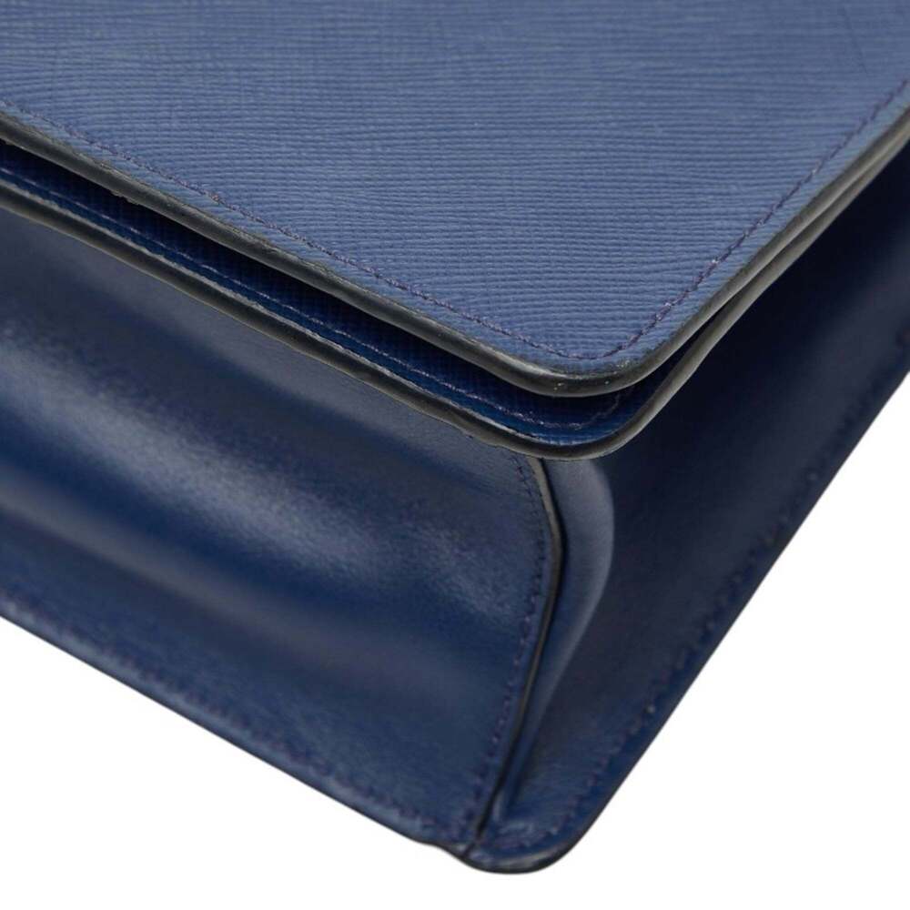 PRADA Blue Leather Saffiano Shoulder Bag - Picture 4 of 16